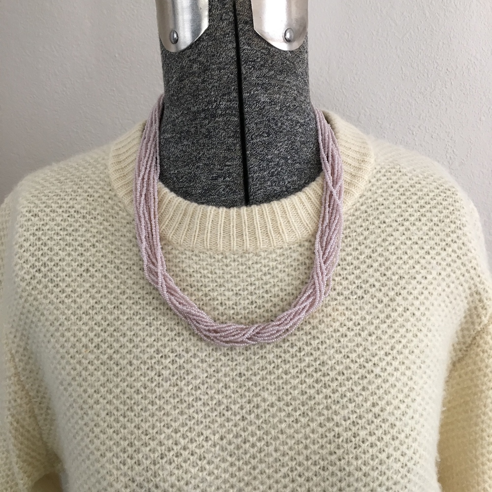 Pink Seed Bead Necklace